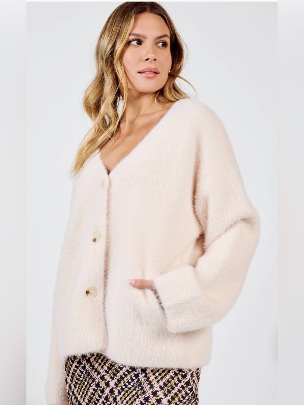 SADIE & SAGE CONSISTENCY SOFT SWEATER CARDI COAT | LIGHT BLUSH